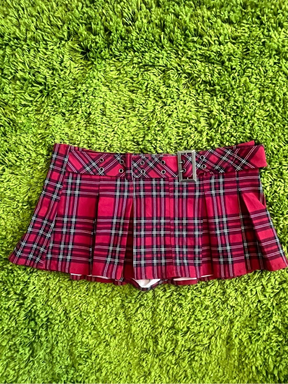 Windsor Red Plaid Skirt with Black and White Accents